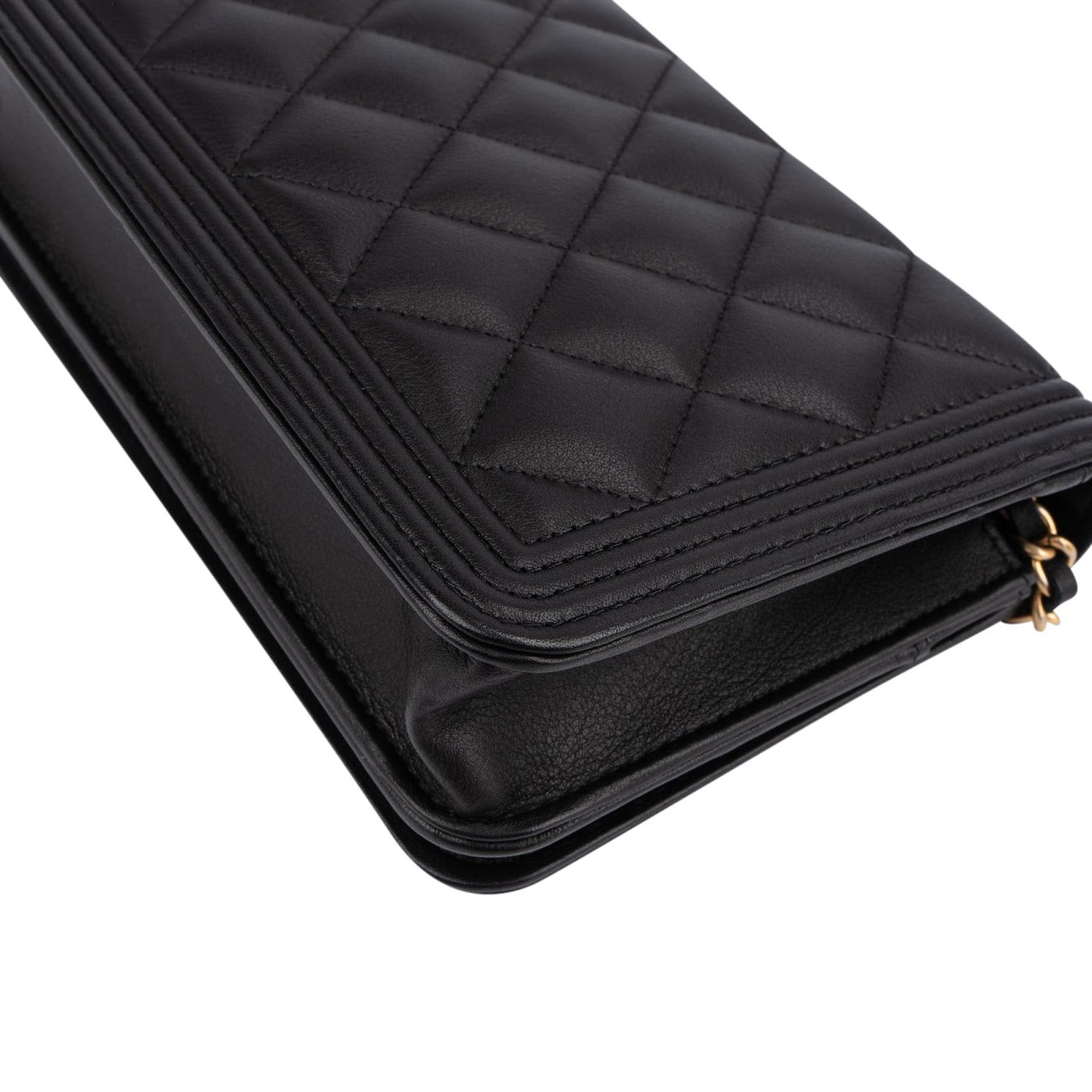 Chanel Quilted Lambskin Small Boy Wallet On Chain Crossbody Bag