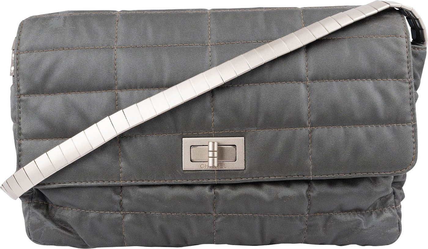 Chanel Limited Nylon Chocolate Bar Flap Shoulder Bag