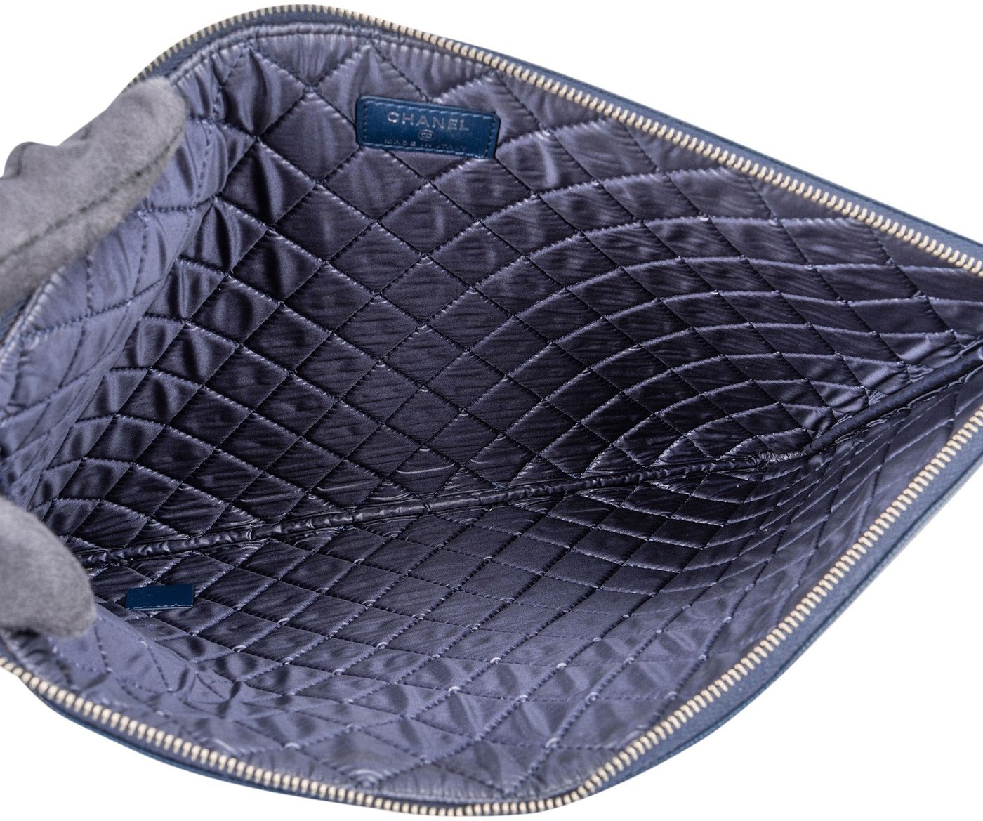 Chanel Grained Calfskin Studded O Clutch Bag