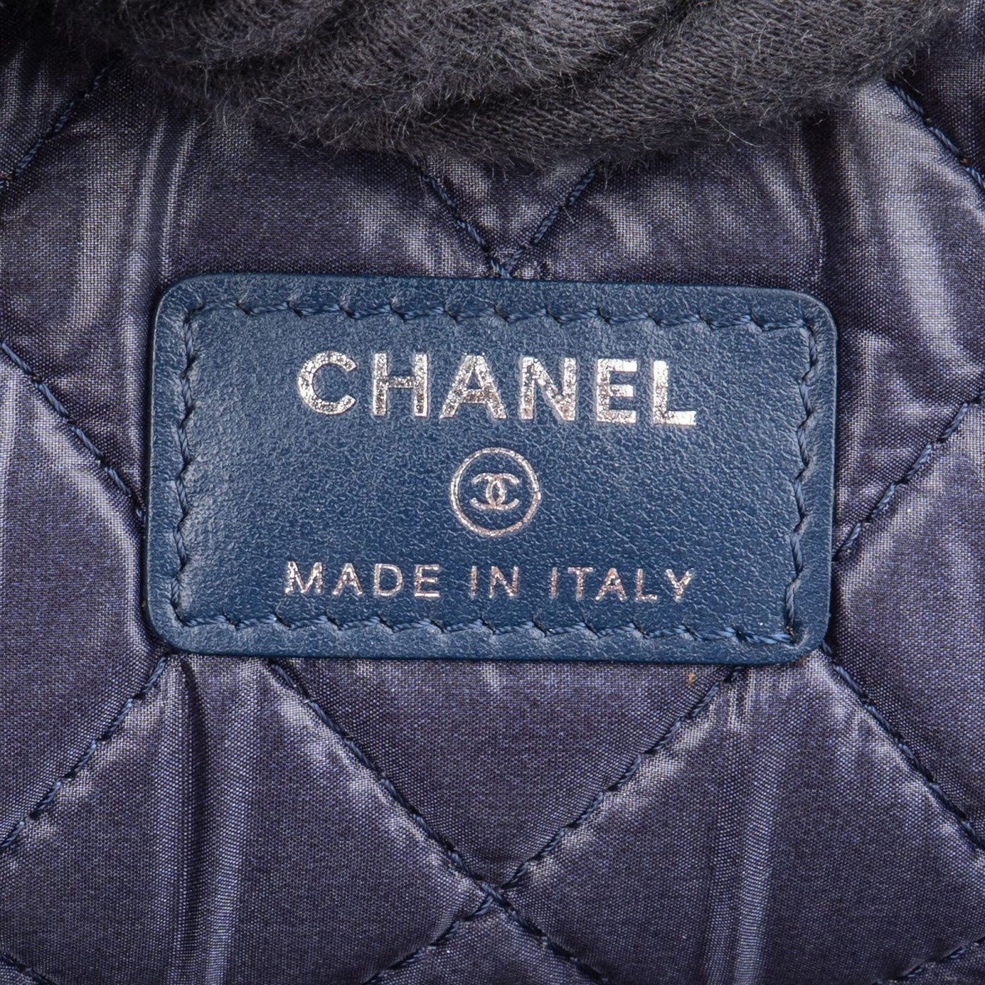 Chanel Grained Calfskin Studded O Clutch Bag