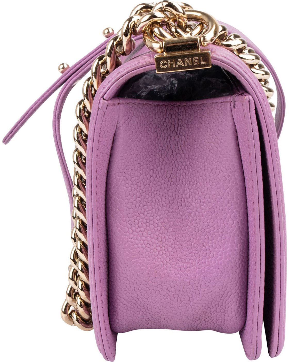 Chanel Quilted Caviar Leather Medium Boy  Single Flap Crossbody Bag