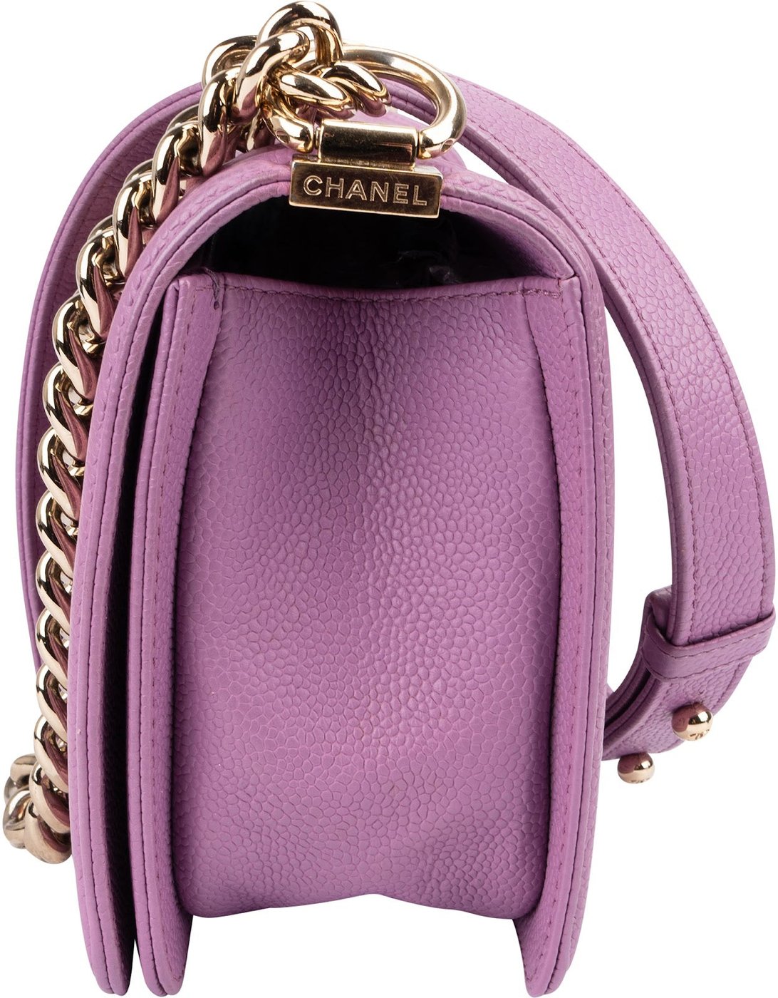 Chanel Quilted Caviar Leather Medium Boy  Single Flap Crossbody Bag