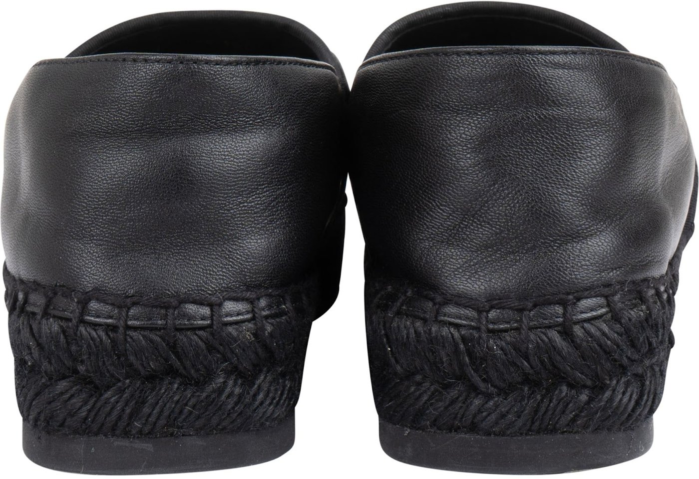 Chanel Quilted Lambskin Letter Emblem Espadrilles (36)