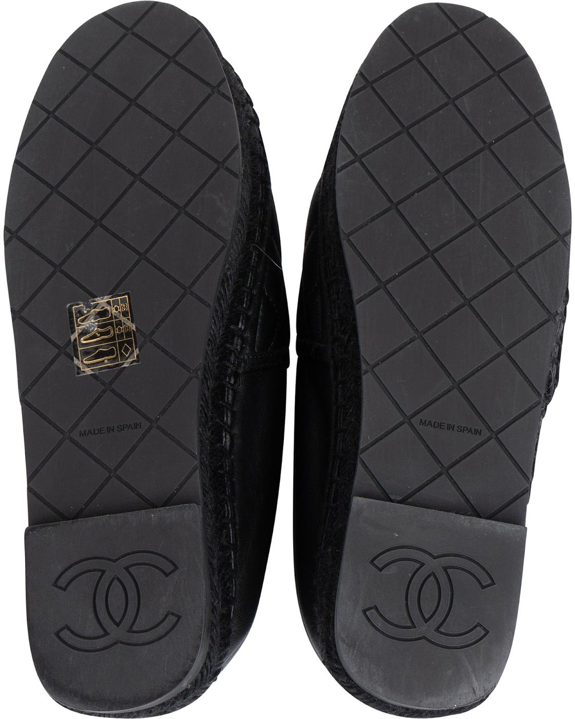 Chanel Quilted Lambskin Letter Emblem Espadrilles (36)
