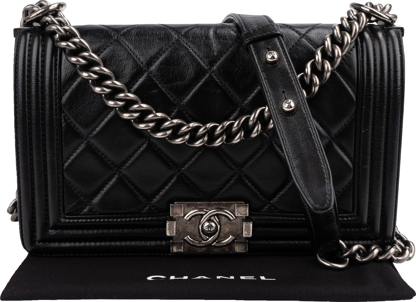 Chanel Quilted Lambskin Boy Medium Single Flap Crossbody Bag
