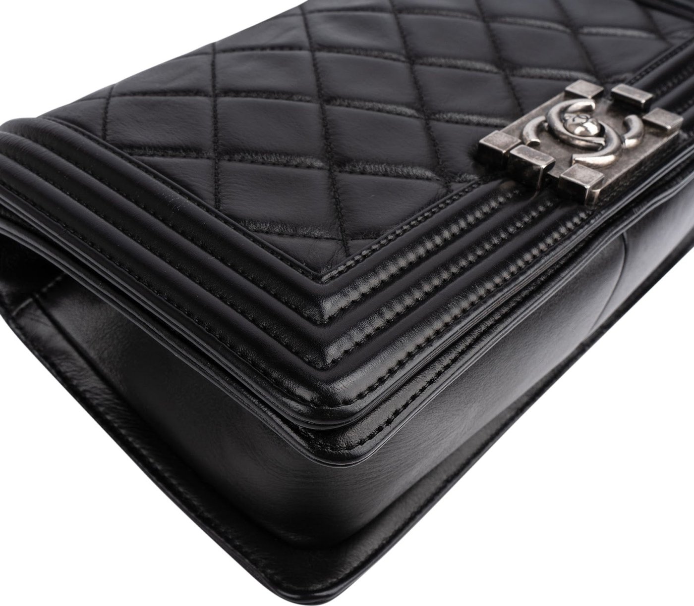 Chanel Quilted Lambskin Boy Medium Single Flap Crossbody Bag