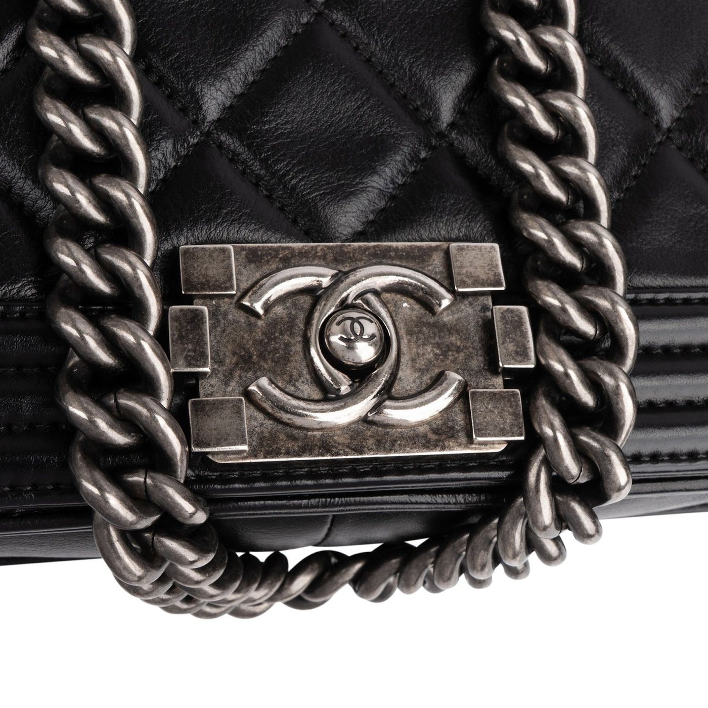 Chanel Quilted Lambskin Boy Medium Single Flap Crossbody Bag