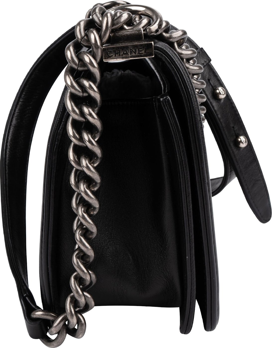 Chanel Quilted Lambskin Boy Medium Single Flap Crossbody Bag