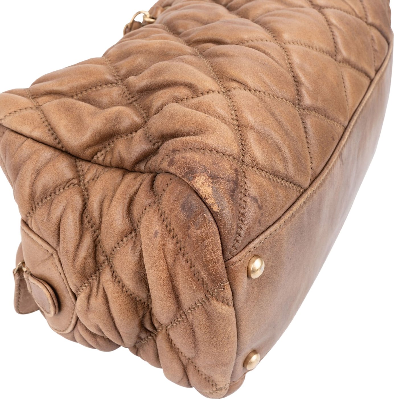 Chanel Bubble Quilted Lambskin CC Bowler Shoulder Bag
