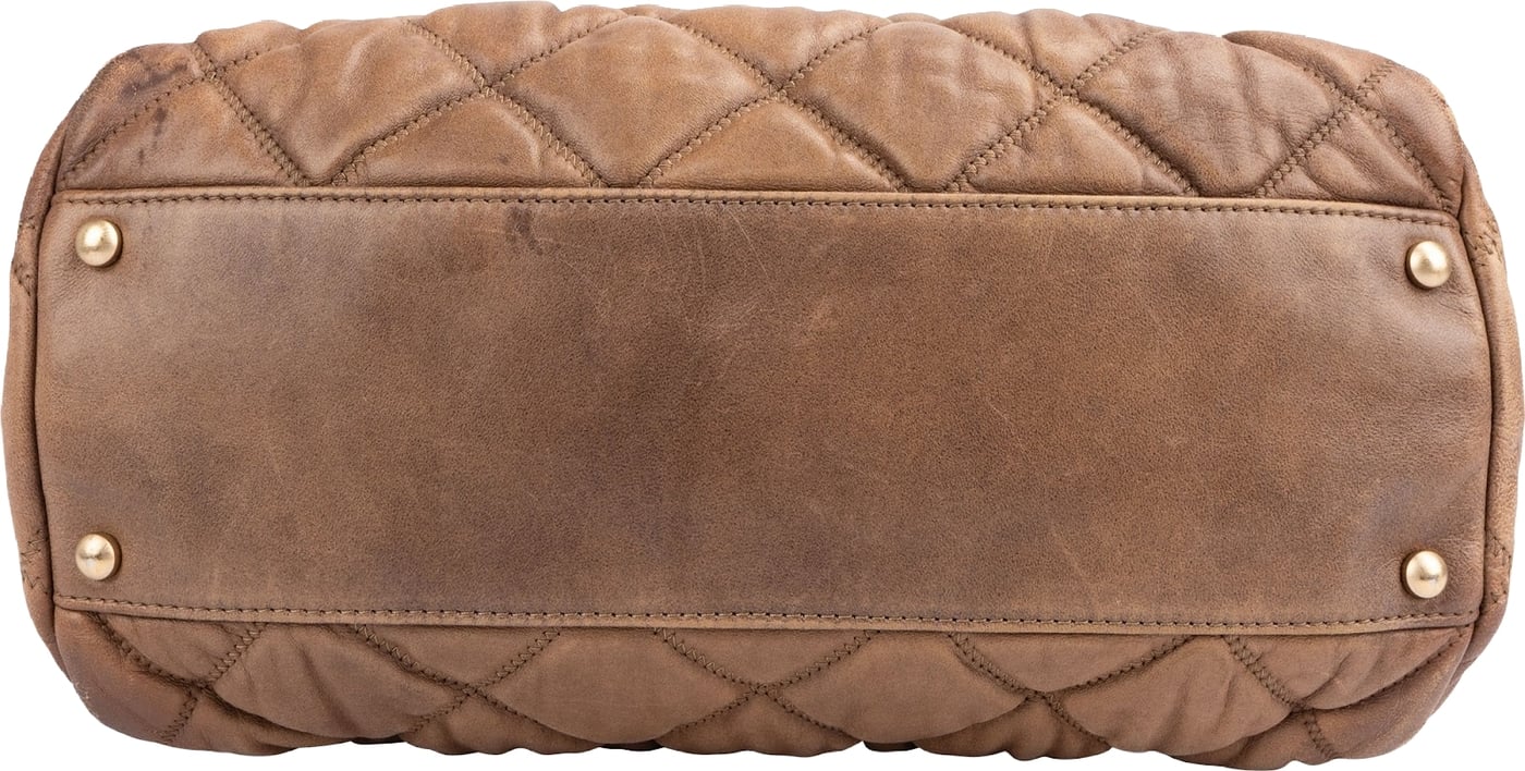 Chanel Bubble Quilted Lambskin CC Bowler Shoulder Bag