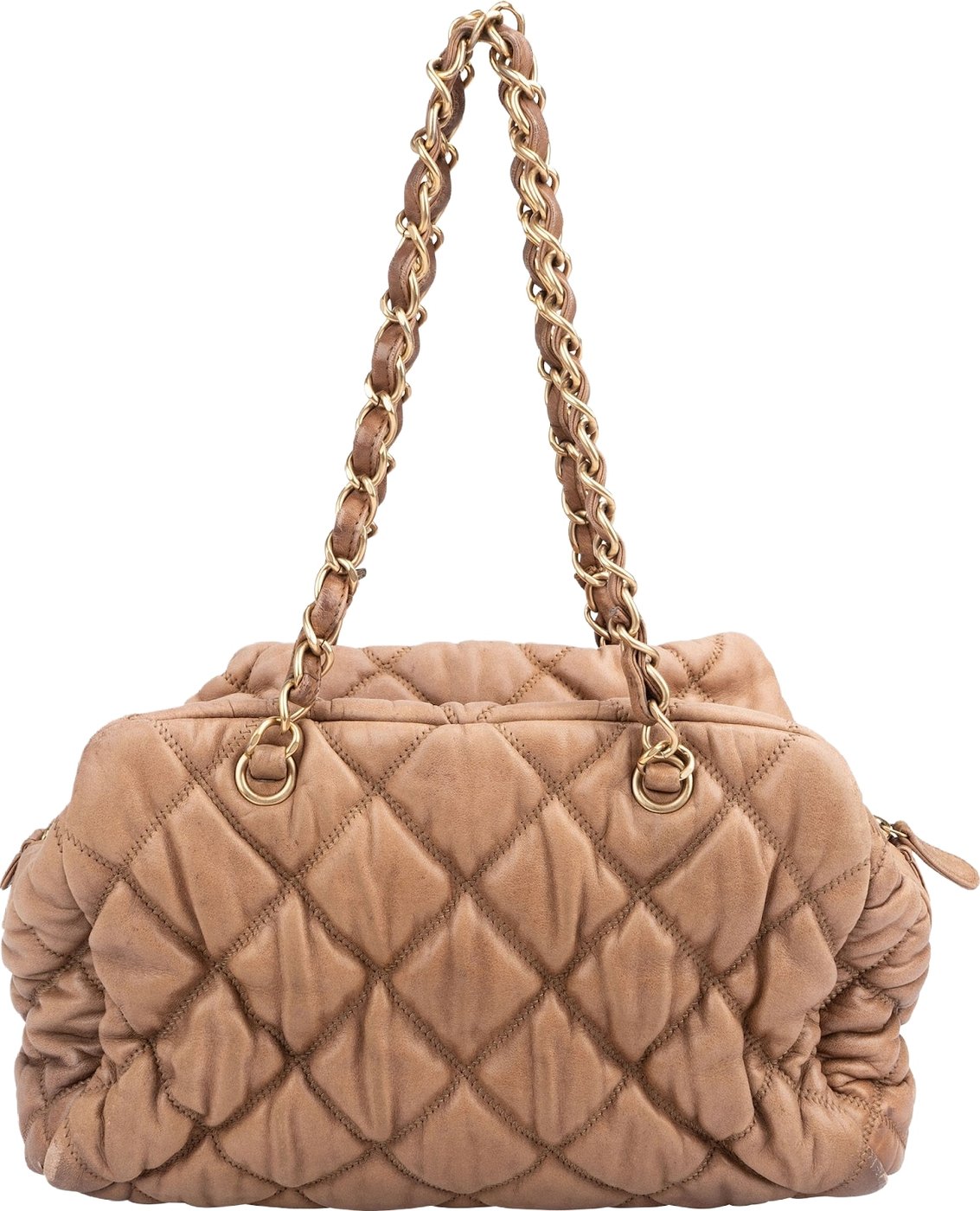 Chanel Bubble Quilted Lambskin CC Bowler Shoulder Bag