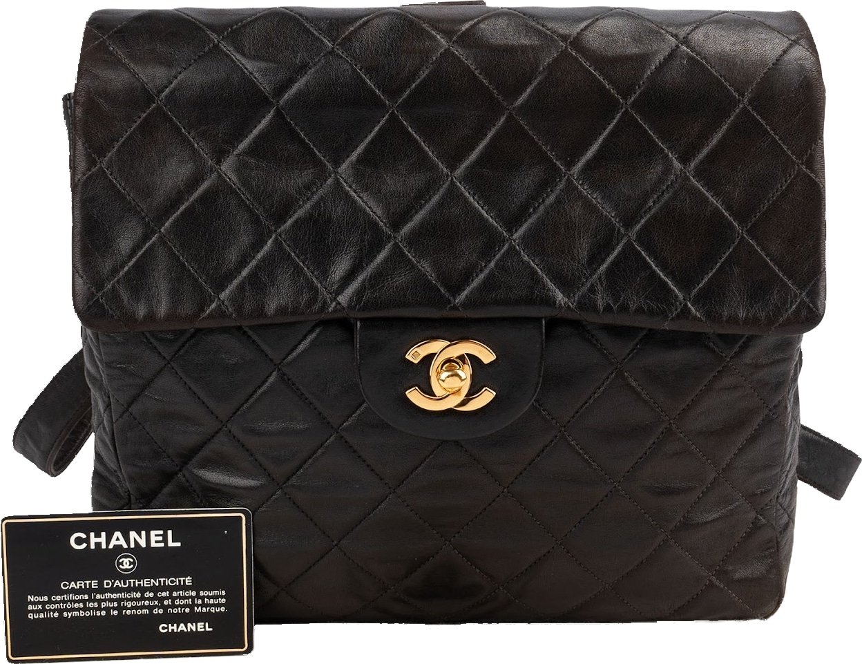 Chanel Quilted Lambskin 24K Gold Small Single Flap Backpack