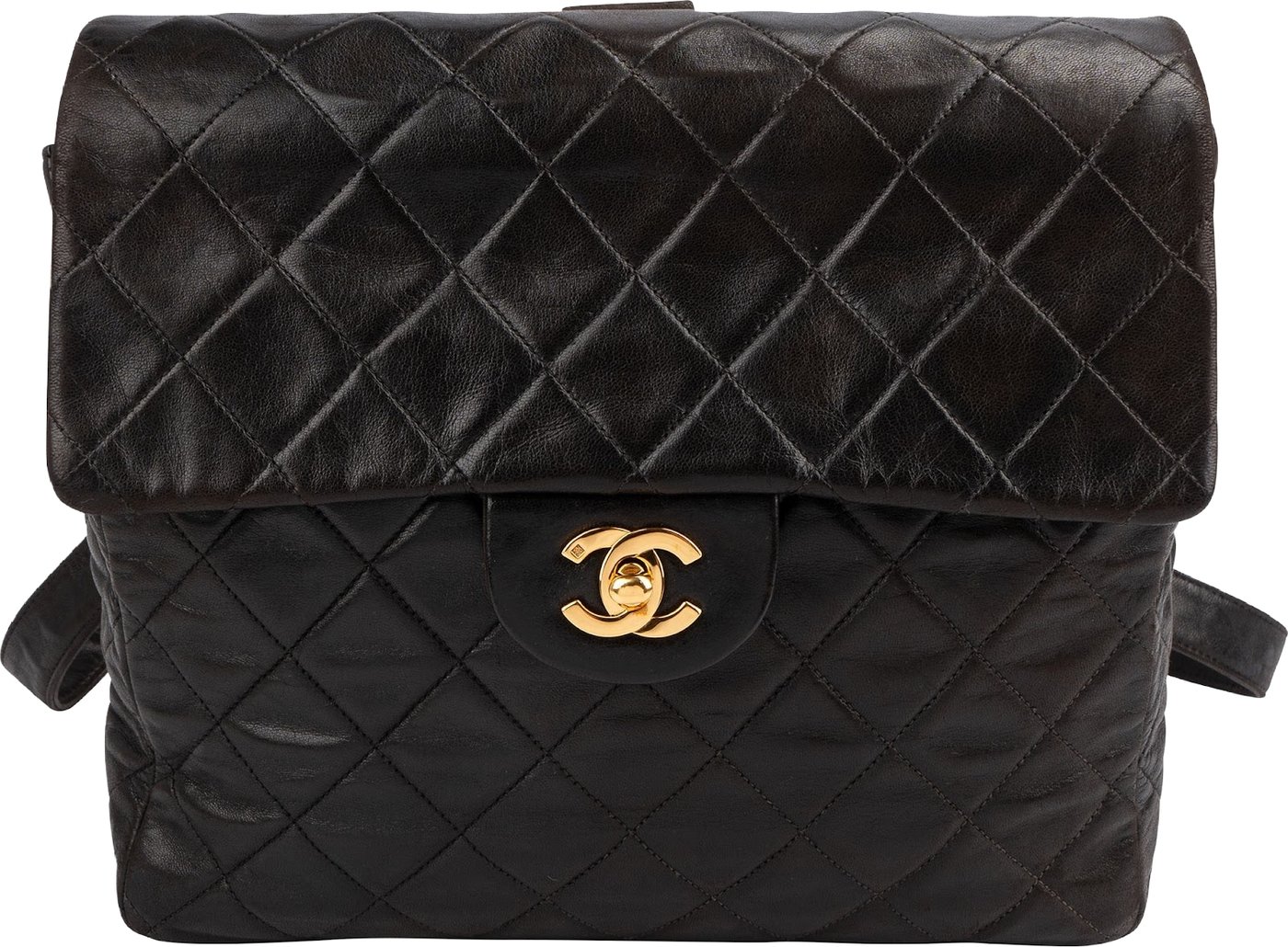 Chanel Quilted Lambskin 24K Gold Small Single Flap Backpack