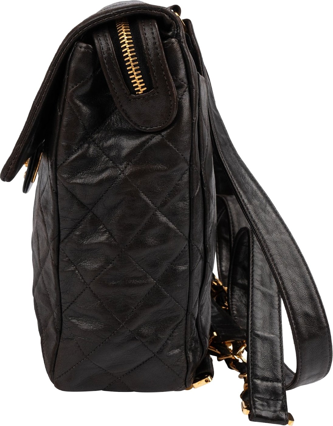 Chanel Quilted Lambskin 24K Gold Small Single Flap Backpack