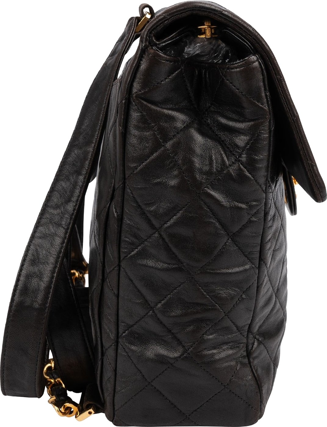 Chanel Quilted Lambskin 24K Gold Small Single Flap Backpack