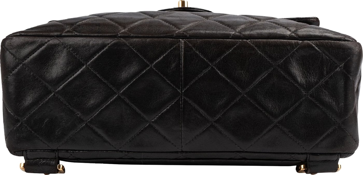 Chanel Quilted Lambskin 24K Gold Small Single Flap Backpack