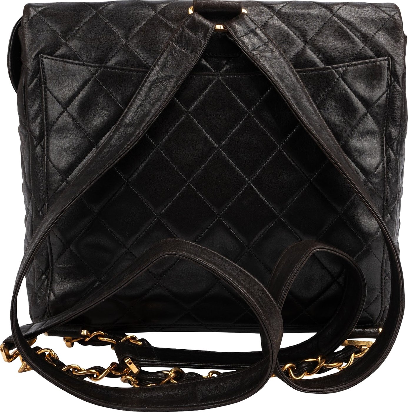 Chanel Quilted Lambskin 24K Gold Small Single Flap Backpack
