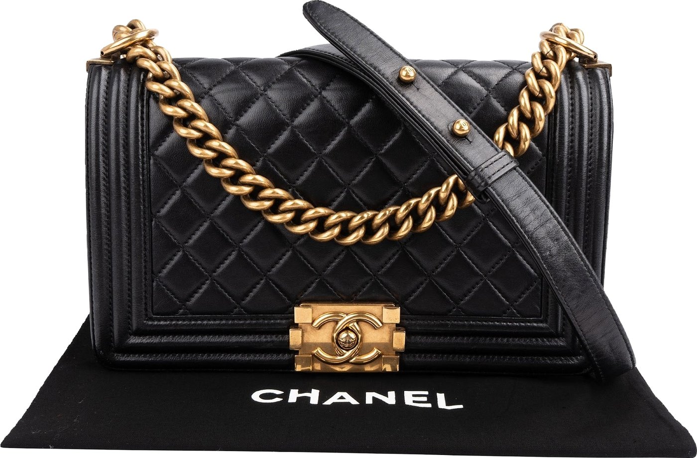 Chanel Quilted Lambskin Medium Boy Crossbody Bag