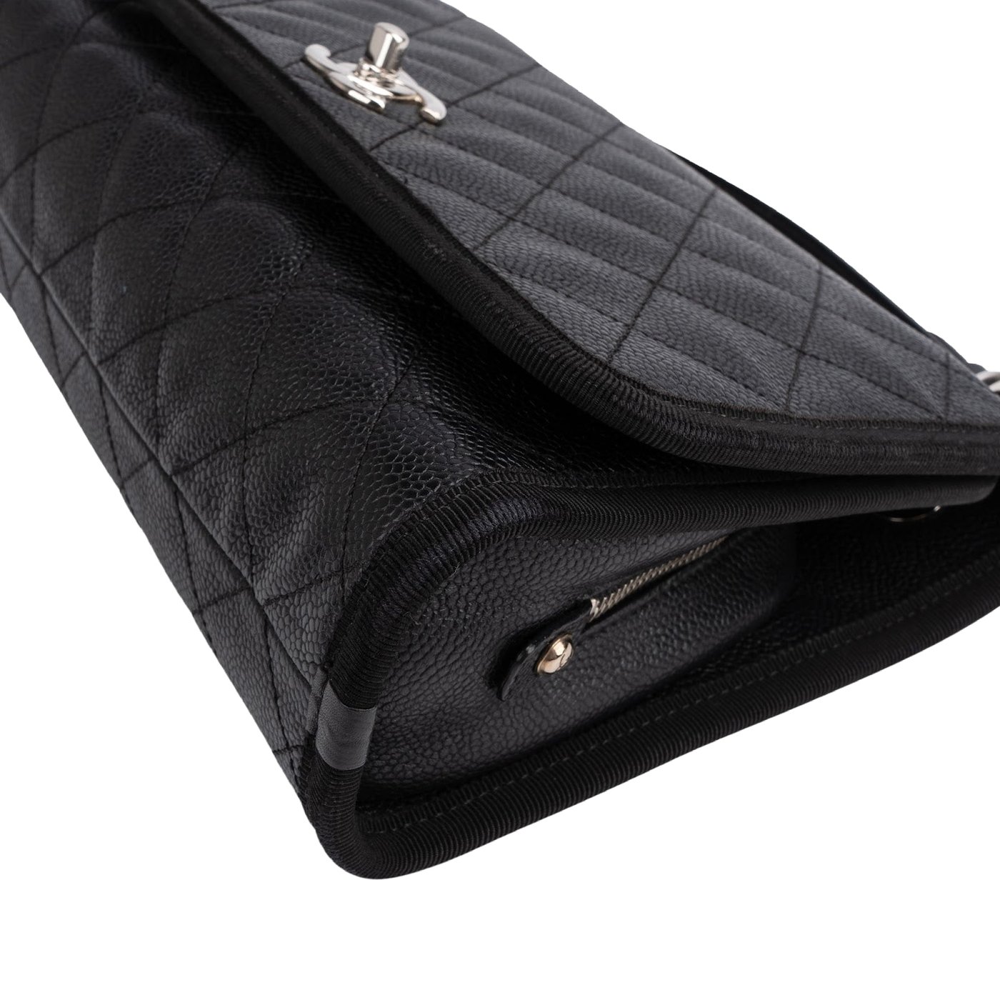 Chanel Caviar Leather CC Business Affinity Small Single Flap Handbag
