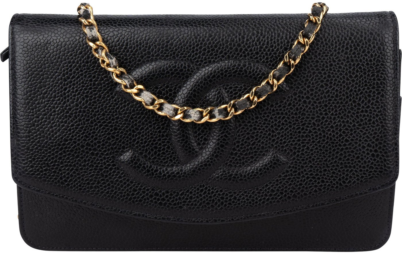Chanel Caviar Leather CC Wallet On Chain Crossbody Bag