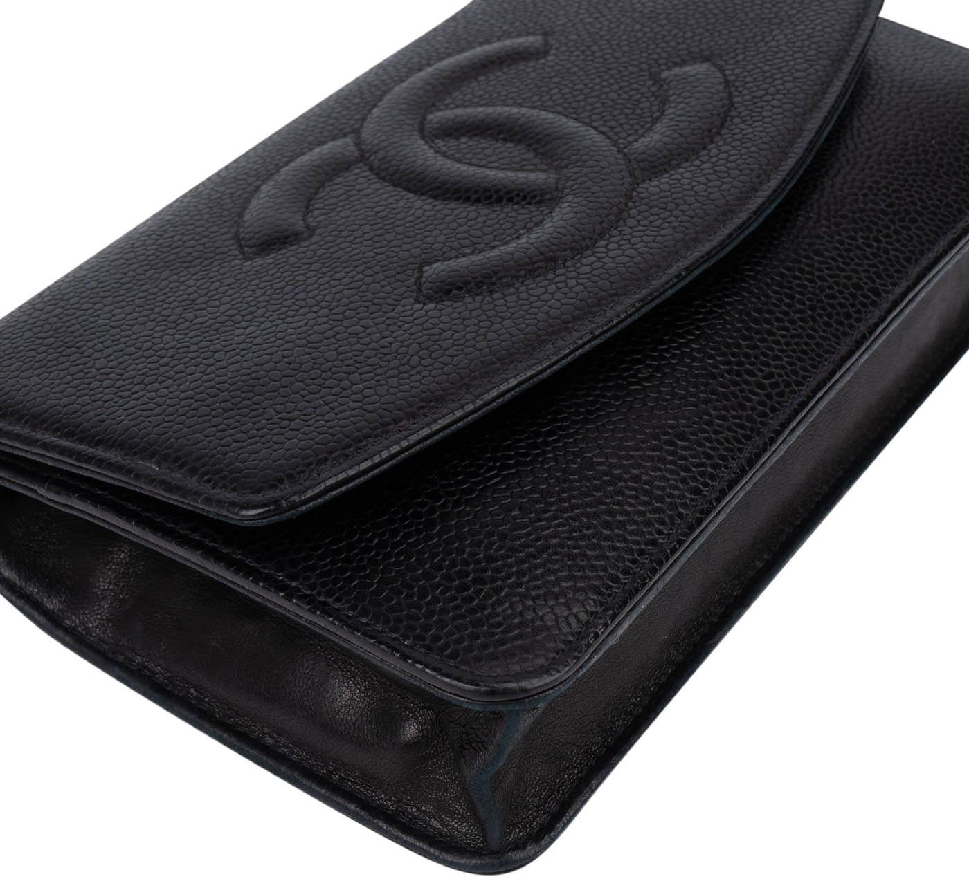 Chanel Caviar Leather CC Wallet On Chain Crossbody Bag