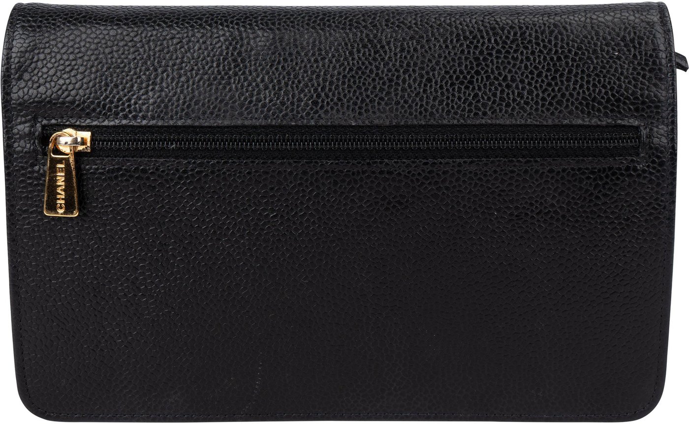 Chanel Caviar Leather CC Wallet On Chain Crossbody Bag