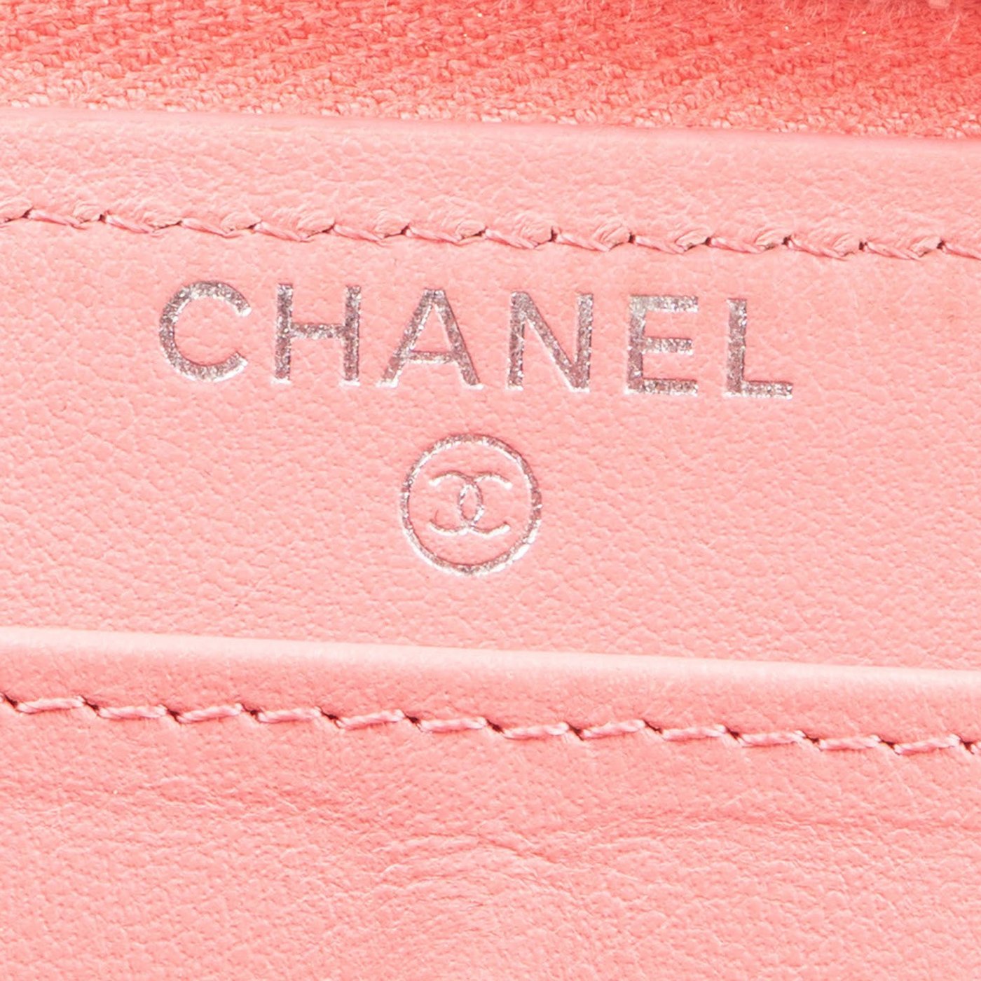 Chanel Pink Chevron Quilted Leather Zip Around Wallet