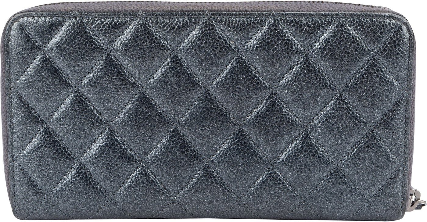 Chanel Quilted Caviar Leather Zip Around Wallet