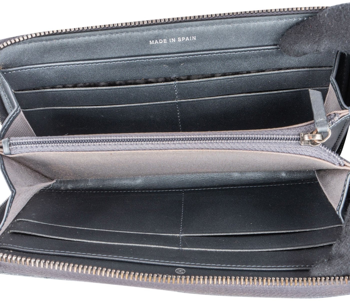 Chanel Quilted Caviar Leather Zip Around Wallet