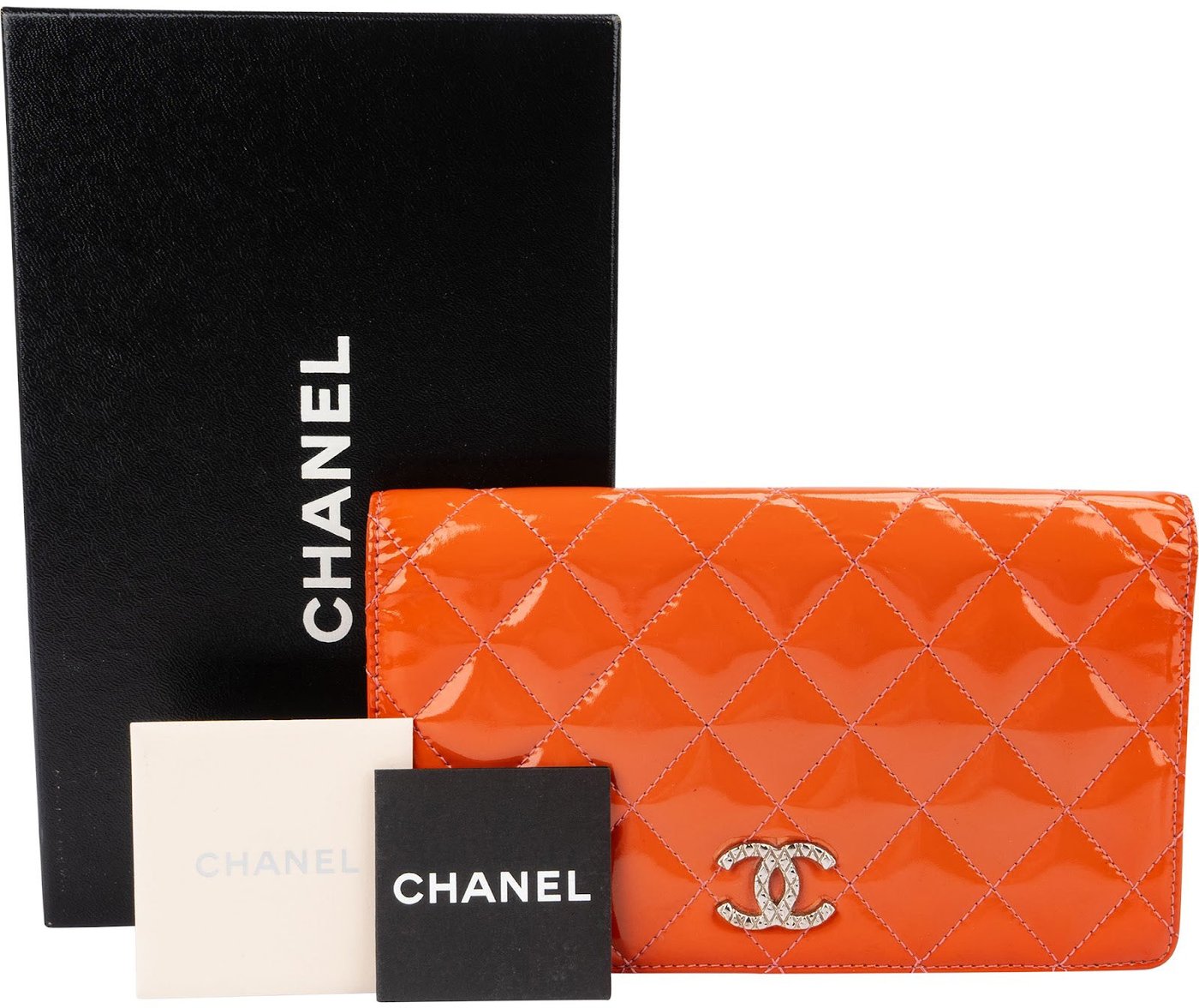 Chanel Quilted Patent Leather CC Wallet