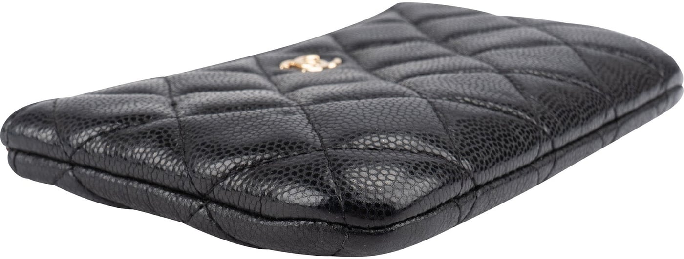 Chanel Quilted Caviar Leather Pouch Wallet
