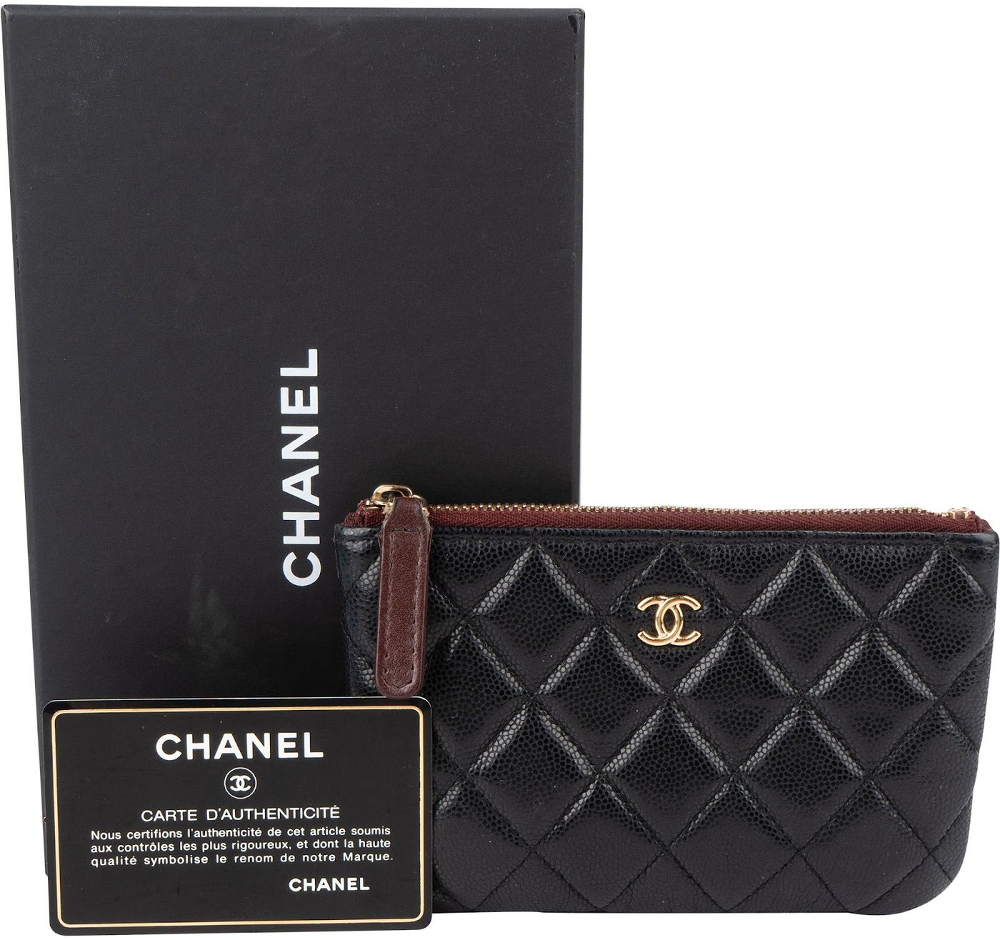 Chanel Quilted Caviar Leather Pouch Wallet