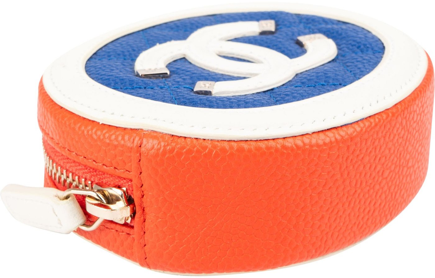 Chanel Caviar Leather CC Filigree Oval Coin Purse Wallet