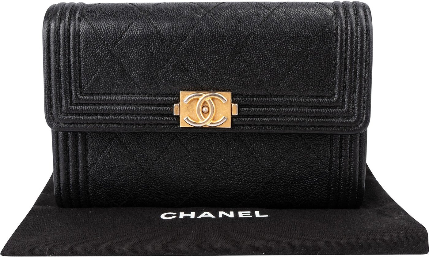 Chanel Quilted Caviar Leather Boy Wallet