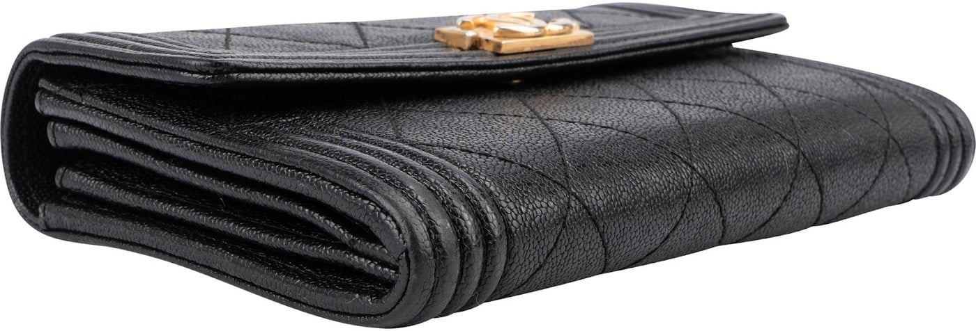 Chanel Quilted Caviar Leather Boy Wallet