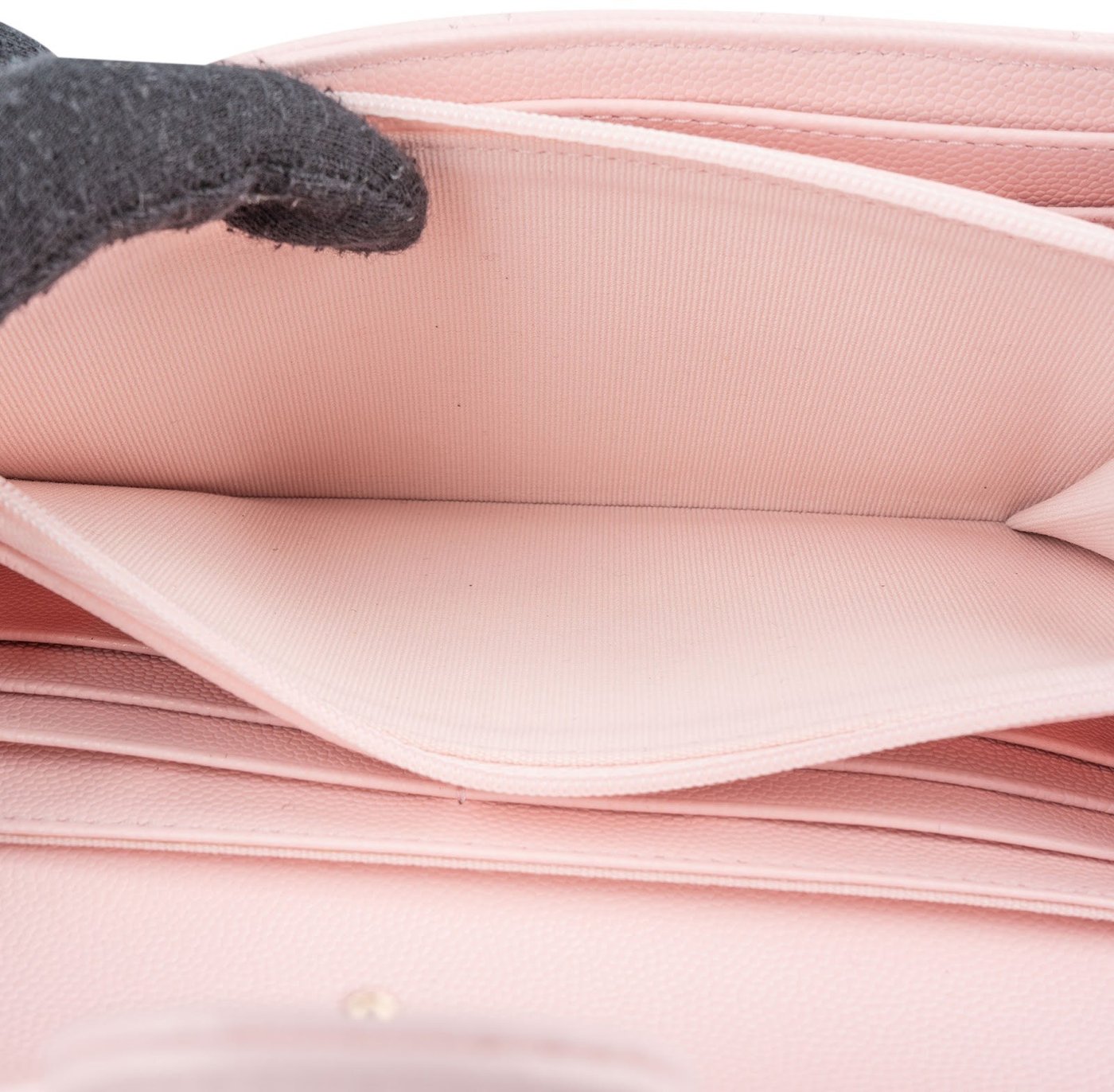 Chanel Pink Quilted Caviar Leather Classic Long Flap Wallet