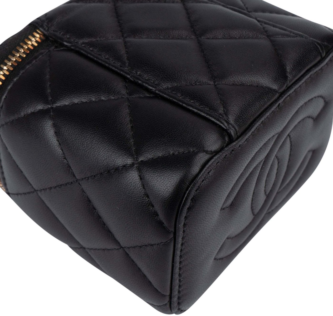 Chanel Quilted Lambskin Mini CC Charmy Vanity Handbag