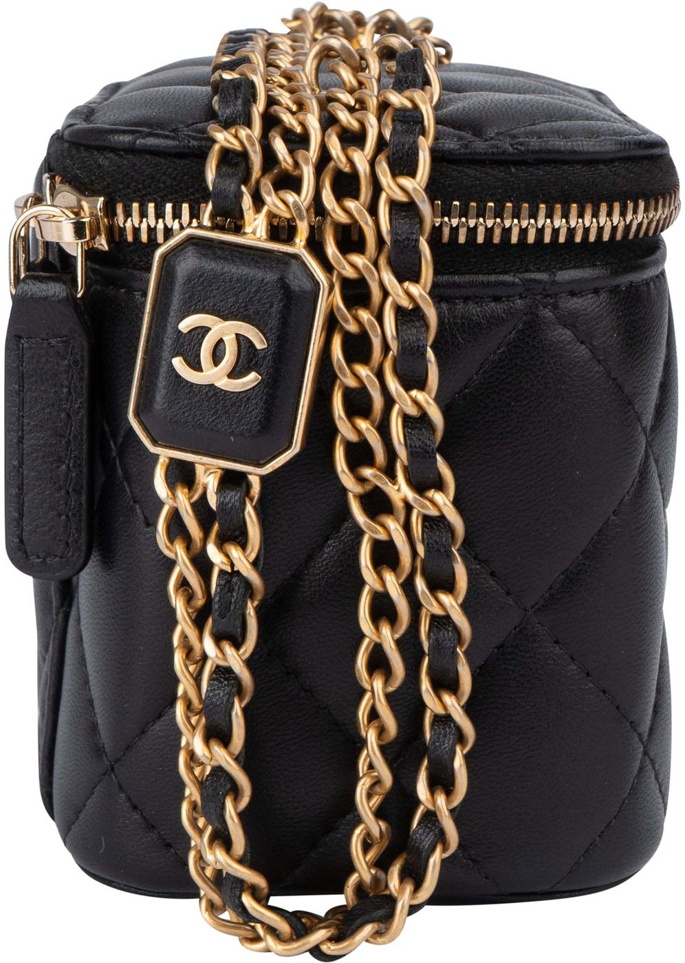 Chanel Quilted Lambskin Mini CC Charmy Vanity Handbag