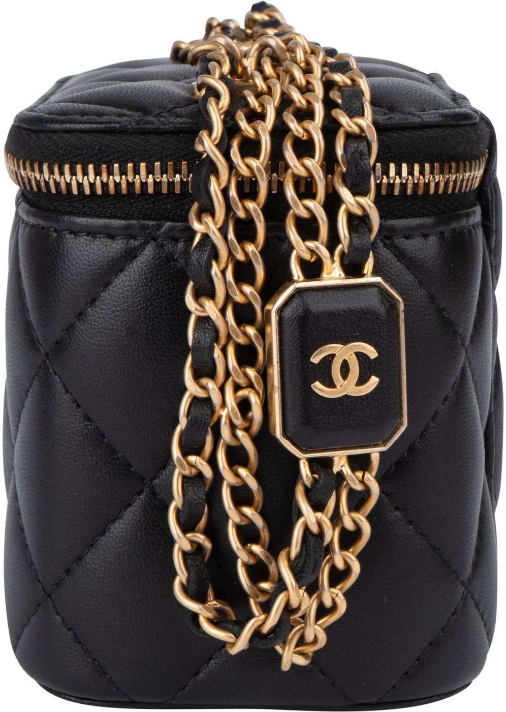 Chanel Quilted Lambskin Mini CC Charmy Vanity Handbag