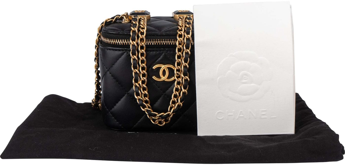 Chanel Quilted Lambskin Mini CC Charmy Vanity Handbag