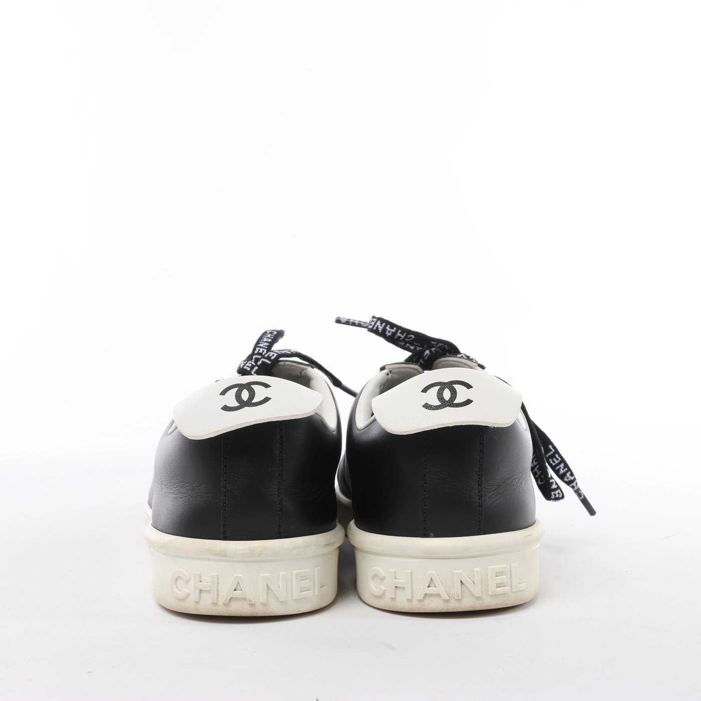 Chanel Coco Mark Leather Sneakers in Black G34085, Size EU 37