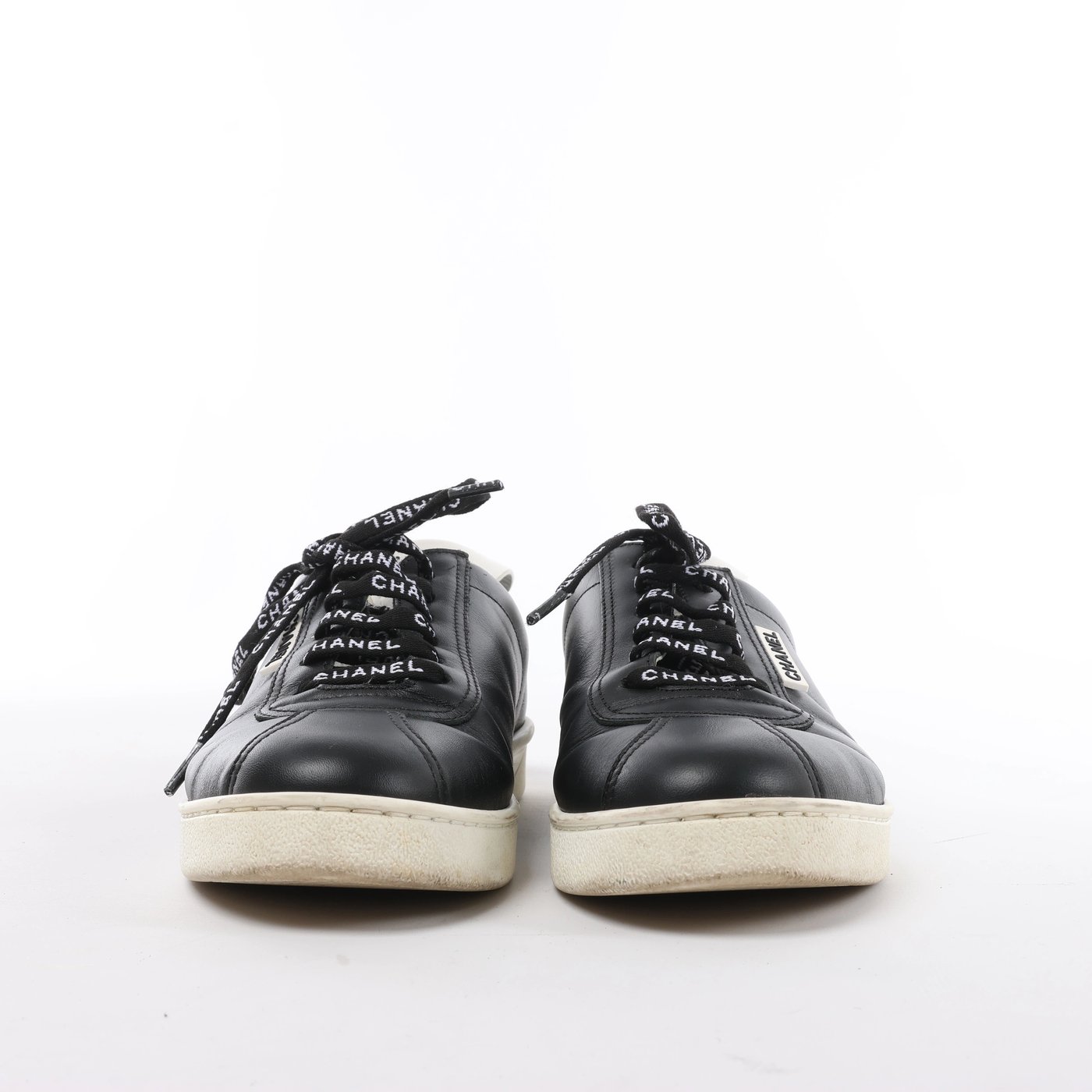 Chanel Coco Mark Leather Sneakers in Black G34085, Size EU 37