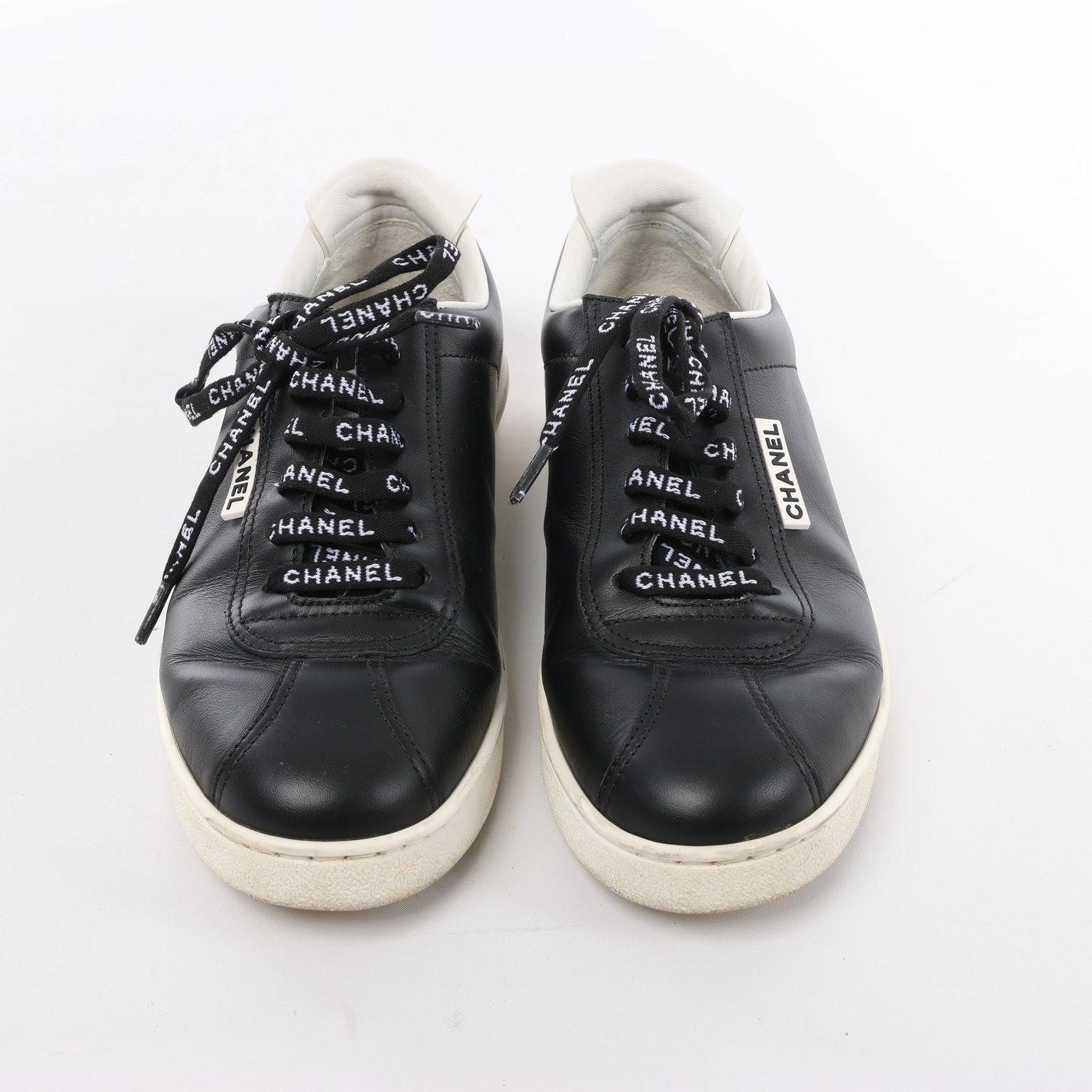 Chanel Coco Mark Leather Sneakers in Black G34085, Size EU 37