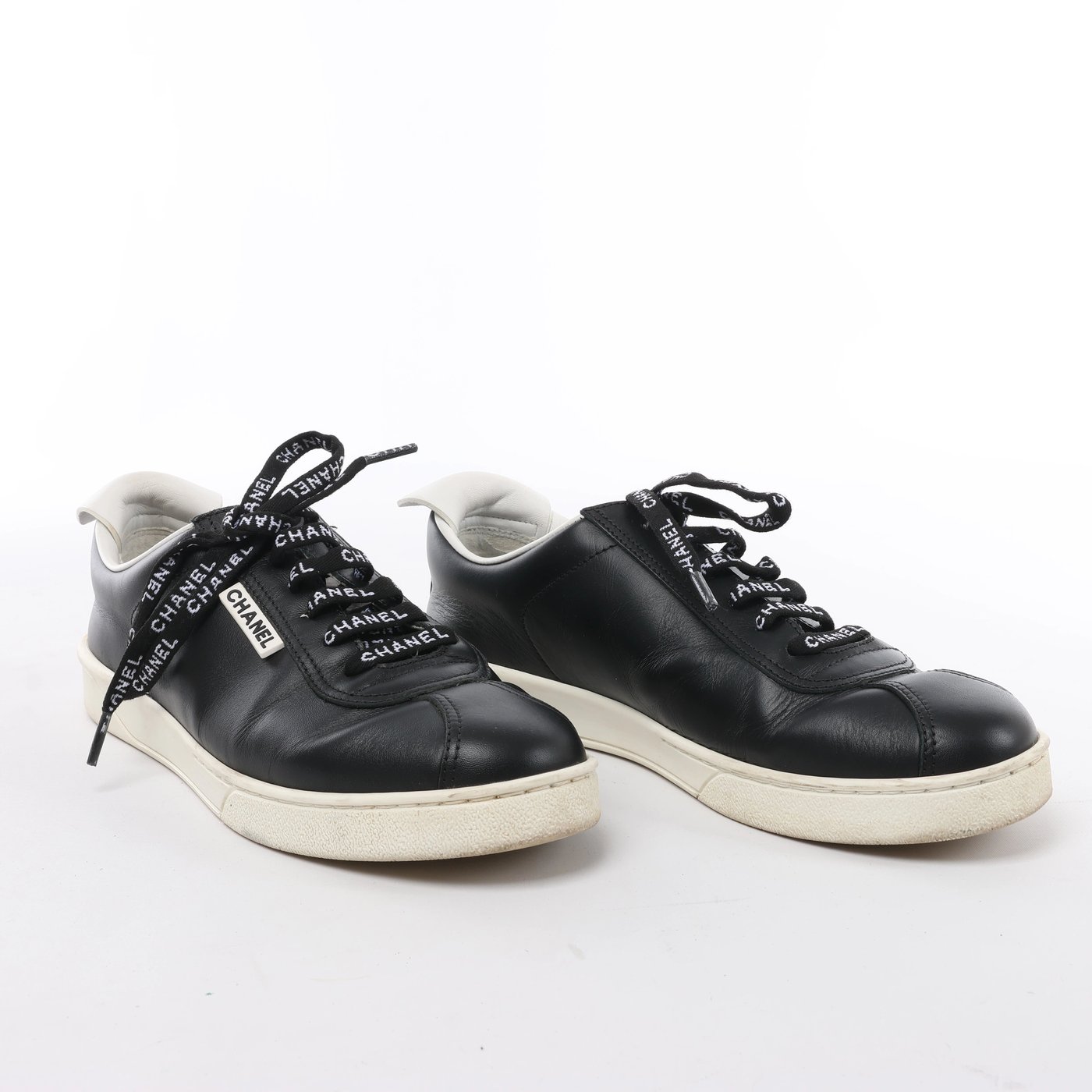 Chanel Coco Mark Leather Sneakers in Black G34085, Size EU 37