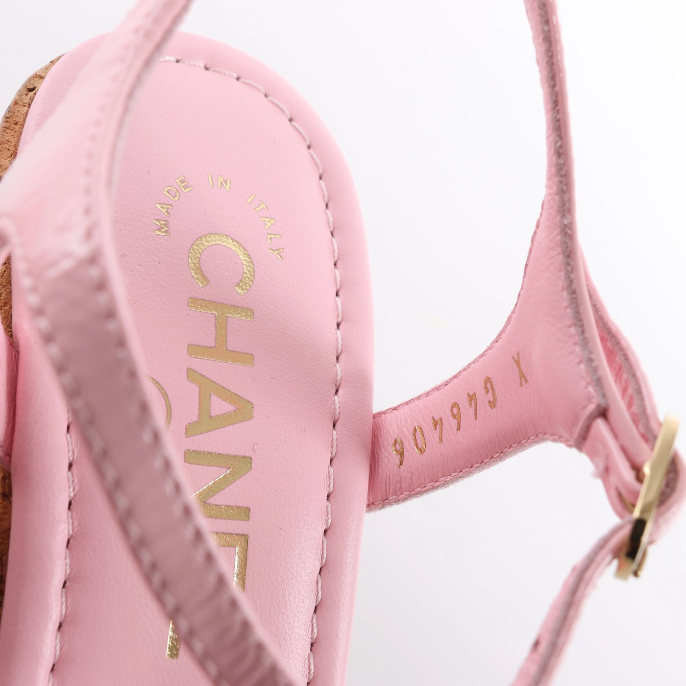 Chanel Coco Mark 25SS Patent Leather Sandals in Pink G46406, Size EU 36