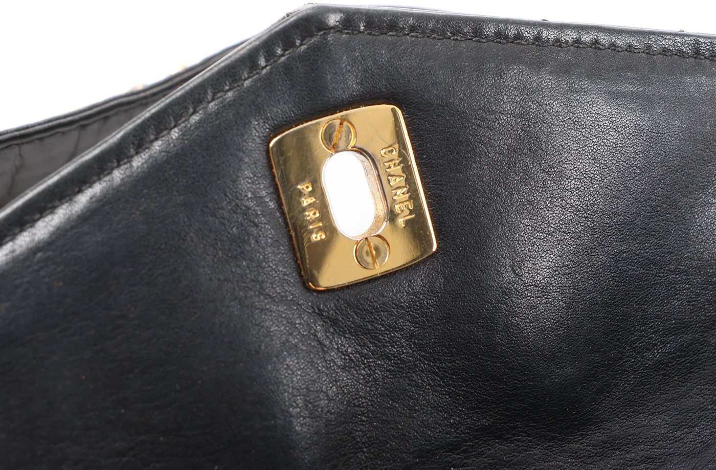 Chanel Vintage Classic Matelasse Leather Belt Bag in Black
