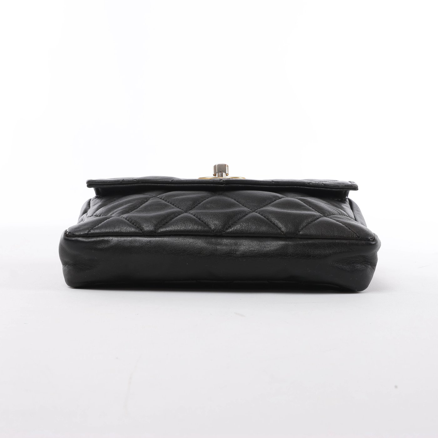 Chanel Vintage Classic Matelasse Leather Belt Bag in Black