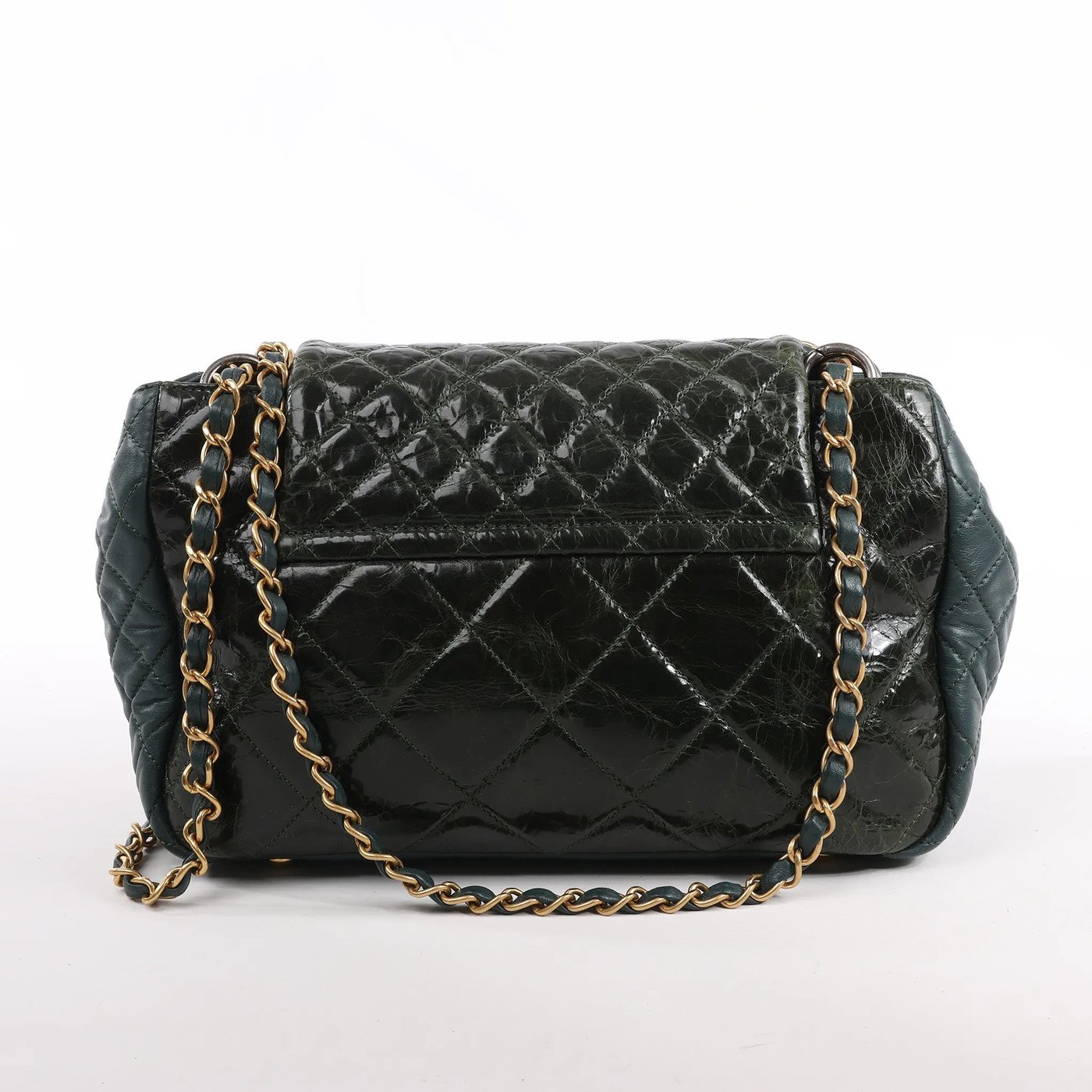 Chanel Reissue Accordion Quilted Leather Mix Shoulder Bag in Green