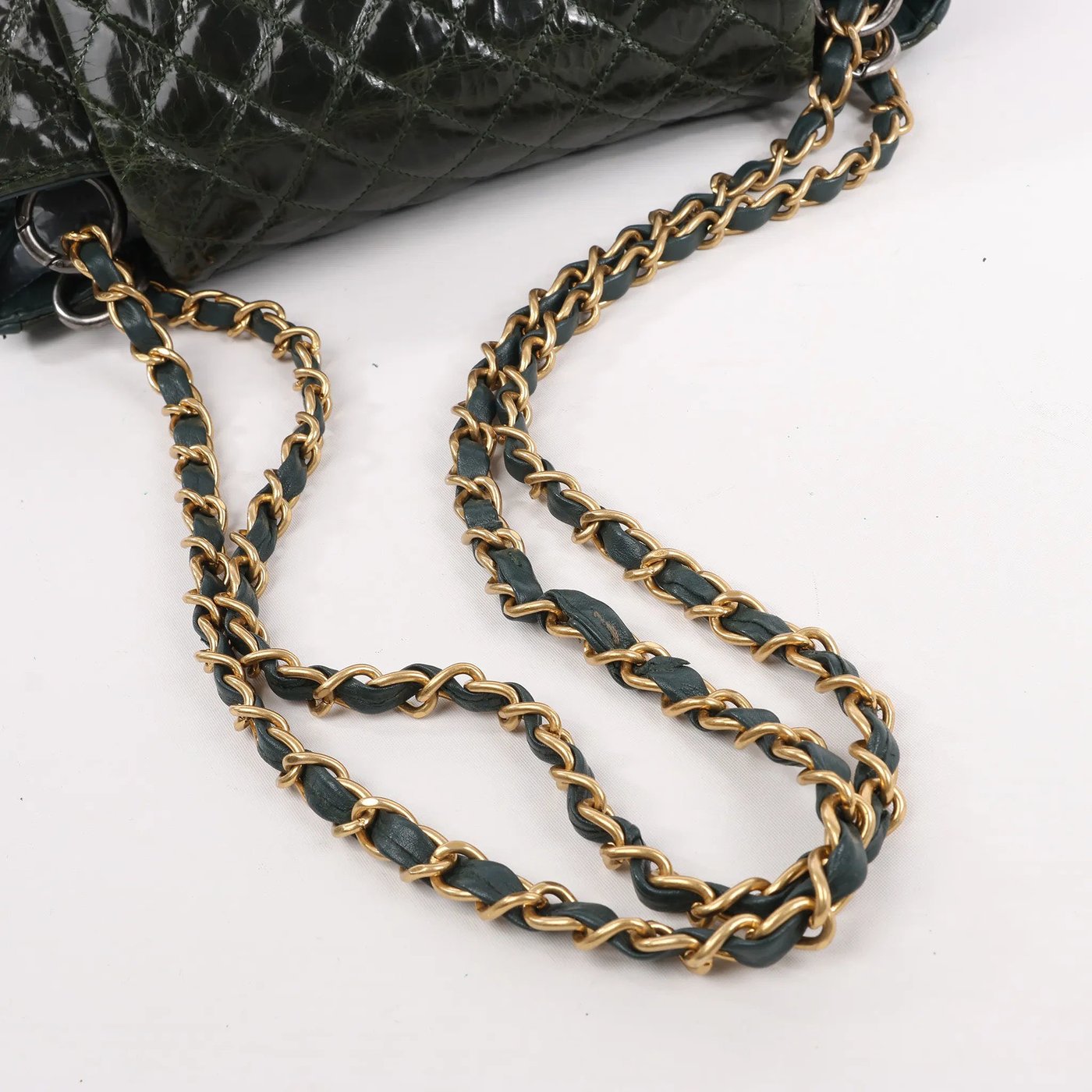 Chanel Reissue Accordion Quilted Leather Mix Shoulder Bag in Green