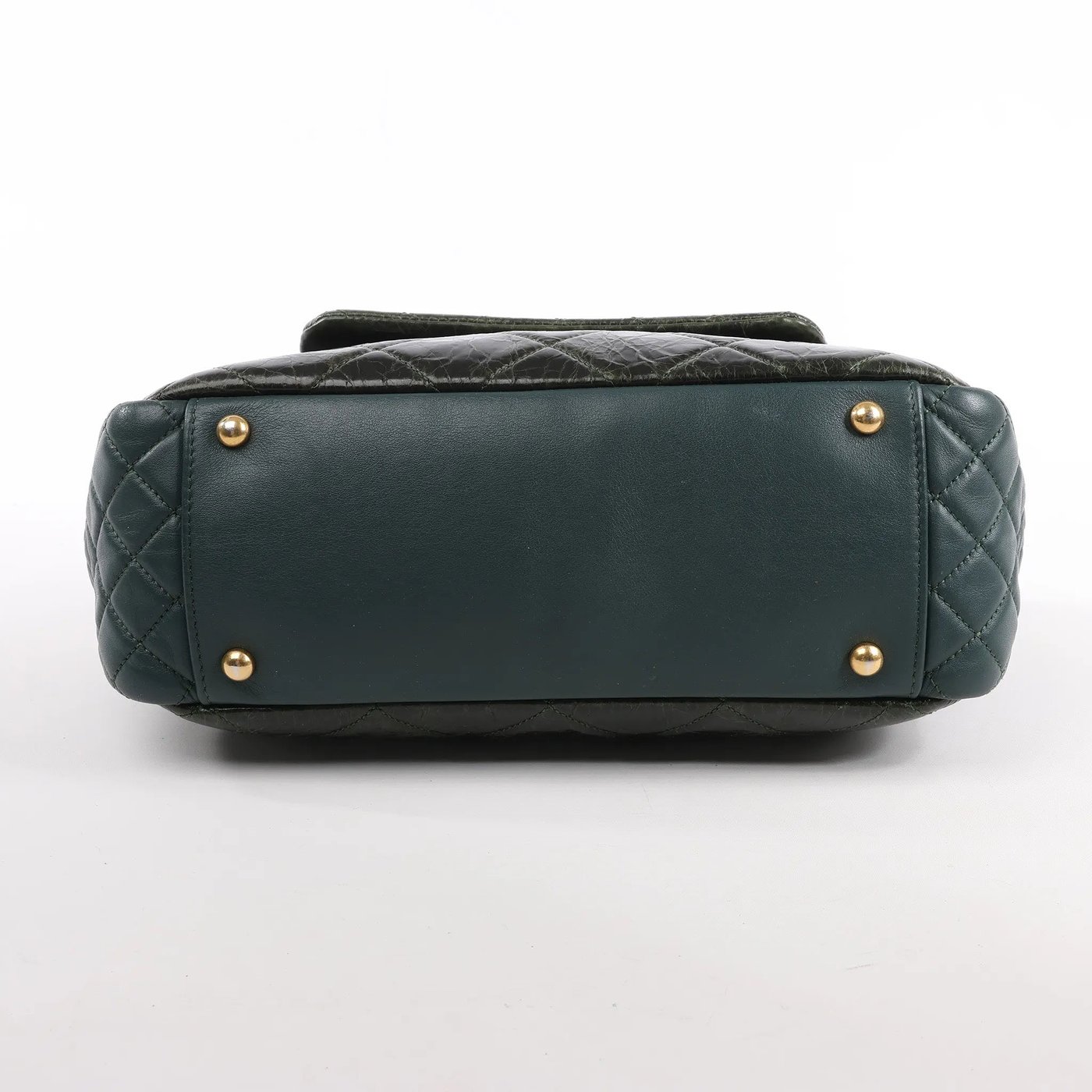 Chanel Reissue Accordion Quilted Leather Mix Shoulder Bag in Green